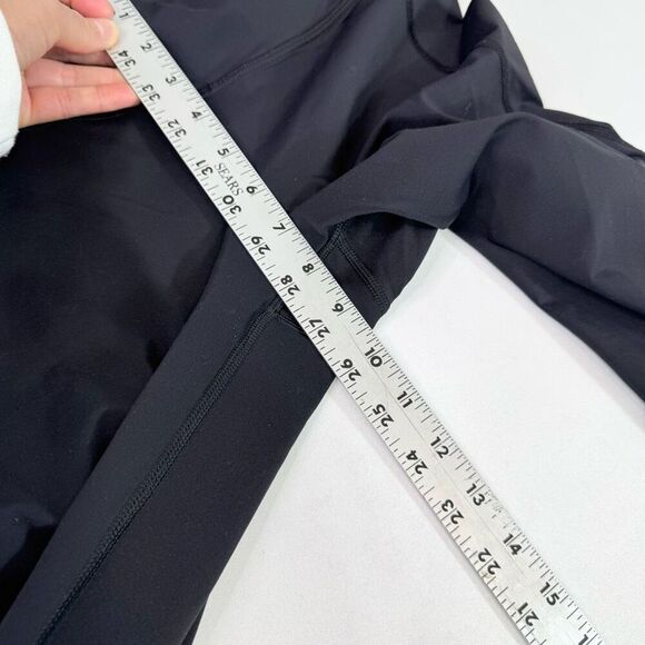 Lululemon Cropped Leggings Womens 6 Black Mesh Trim Pull-on Stretch Luxtreme - Picture 3 of 9